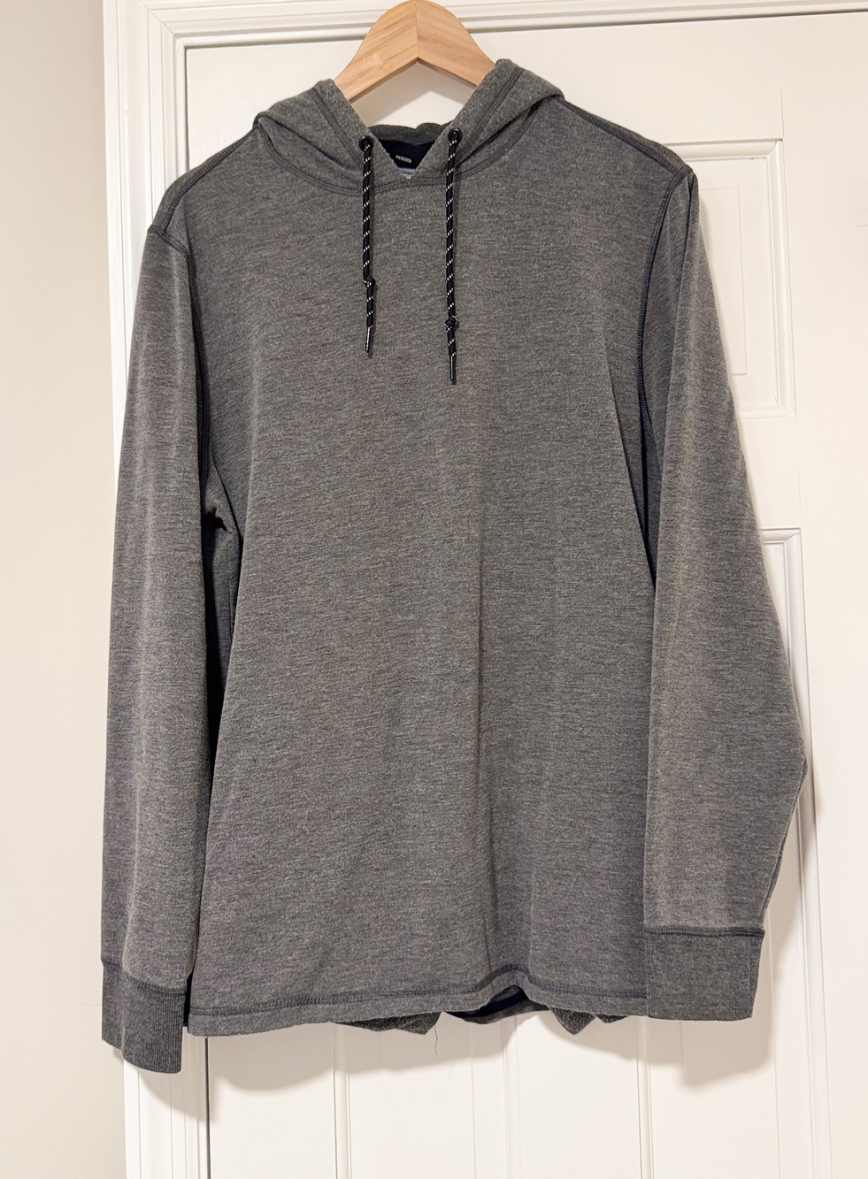 Jockey Sport Mens Large Heathered Charcoal Grey Tri-Blend Stretch Fleece Hoodie